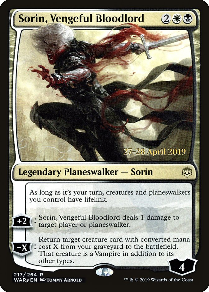Sorin, Vengeful Bloodlord  [War of the Spark Prerelease Promos] | Mindsight Gaming