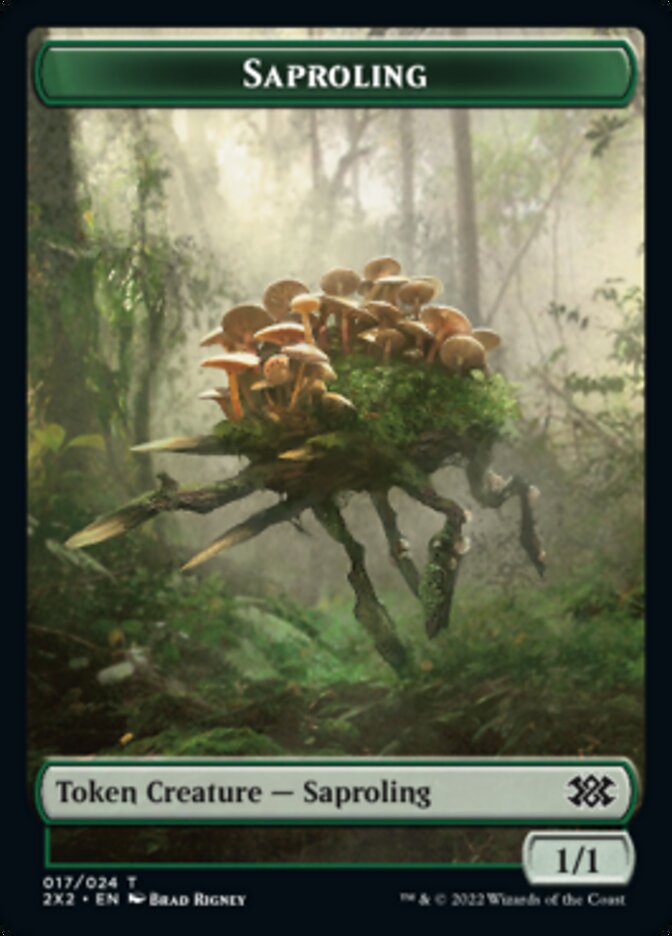 Saproling // Phyrexian Golem Double-sided Token [Double Masters 2022 Tokens] | Mindsight Gaming