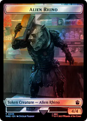 Alien Rhino // Beast Double-Sided Token (Surge Foil) [Doctor Who Tokens] | Mindsight Gaming