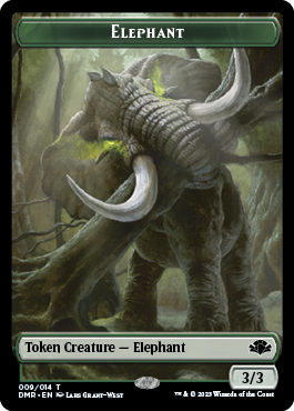 Elephant // Elemental Double-Sided Token [Dominaria Remastered Tokens] | Mindsight Gaming