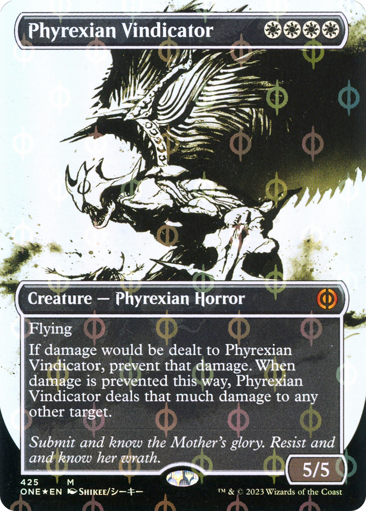 Phyrexian Vindicator (Borderless Ichor Step-and-Compleat Foil) [Phyrexia: All Will Be One] | Mindsight Gaming