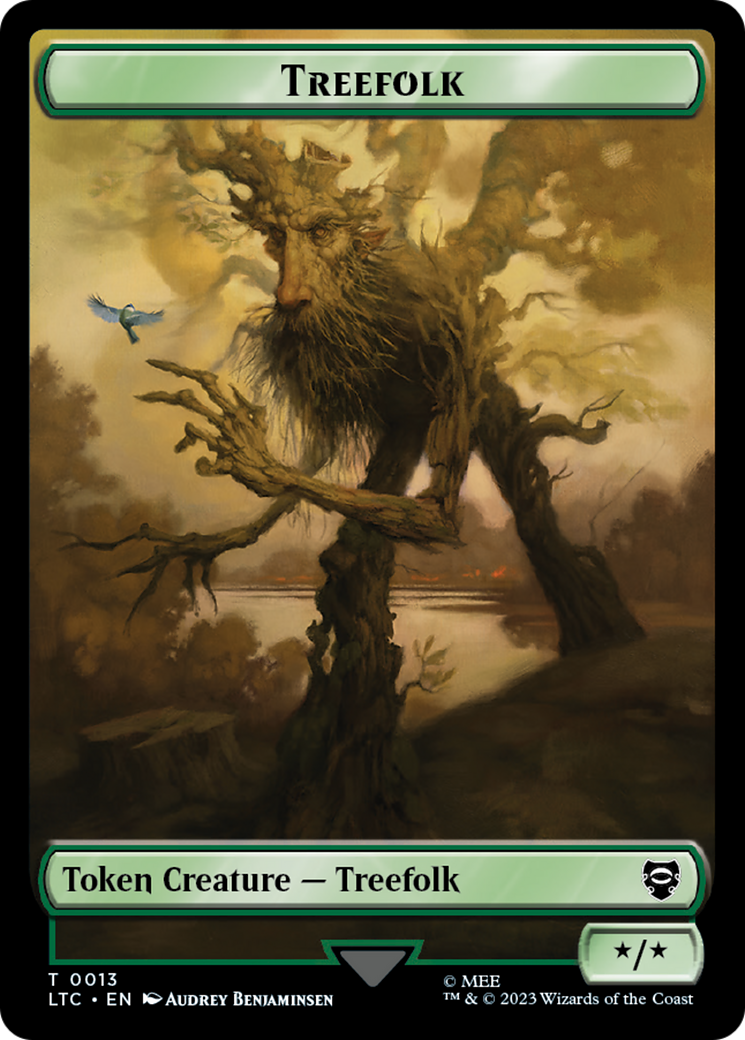 Beast // Treefolk Double Sided Token [The Lord of the Rings: Tales of Middle-Earth Commander Tokens] | Mindsight Gaming