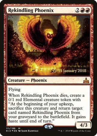 Rekindling Phoenix [Rivals of Ixalan Promos] | Mindsight Gaming