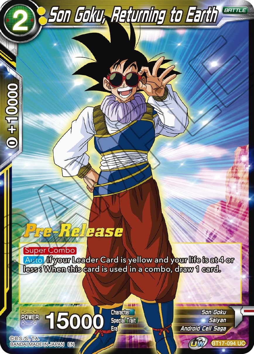 Son Goku, Returning to Earth (BT17-094) [Ultimate Squad Prerelease Promos] | Mindsight Gaming