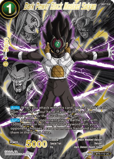 Dark Power Black Masked Saiyan (Alternate Art) (BT5-112) [Special Anniversary Set 2021] | Mindsight Gaming