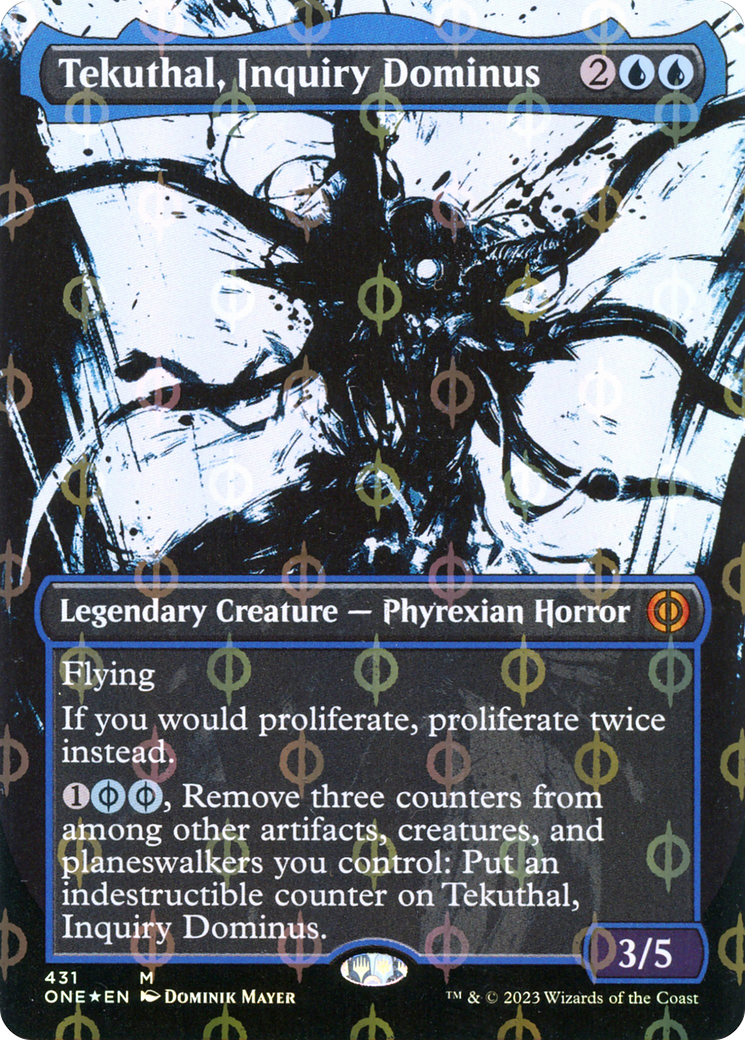 Tekuthal, Inquiry Dominus (Borderless Ichor Step-and-Compleat Foil) [Phyrexia: All Will Be One] | Mindsight Gaming