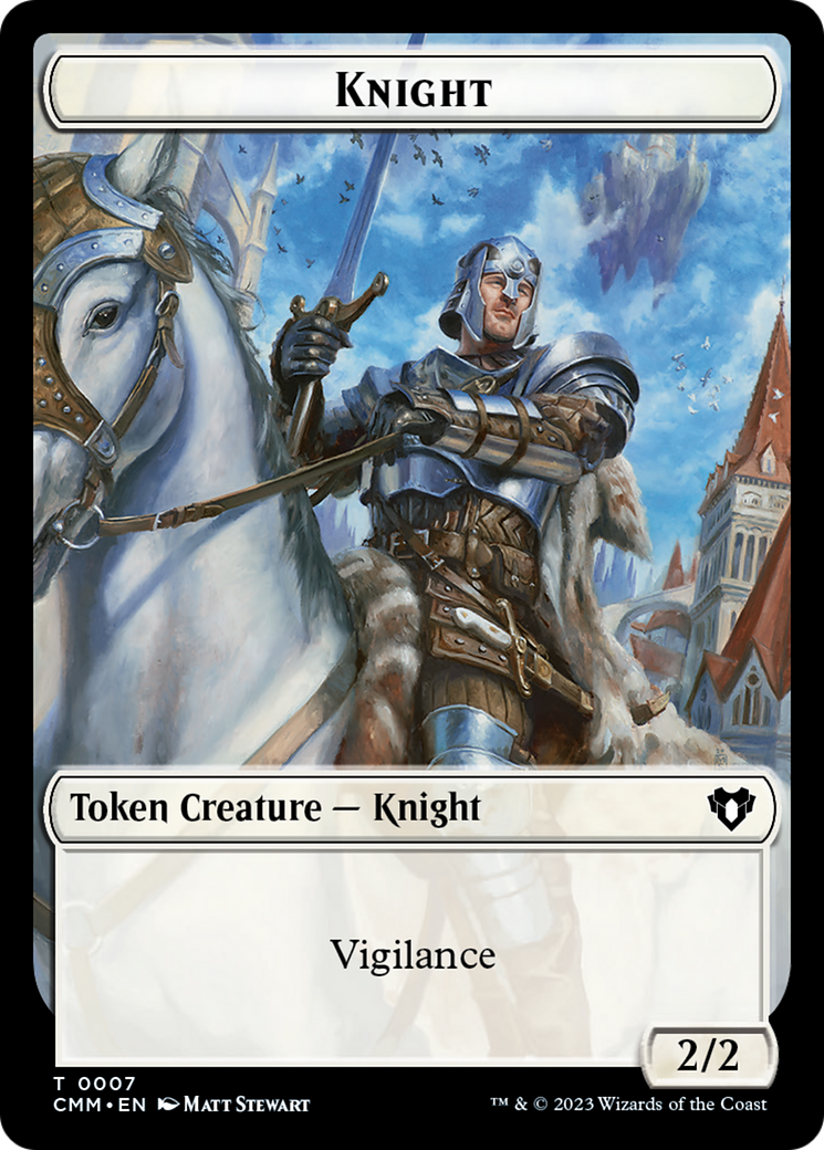 Knight Token [Commander Masters Tokens] | Mindsight Gaming