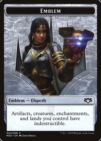 Emblem - Elspeth, Knight-Errant [Mythic Edition Tokens] | Mindsight Gaming