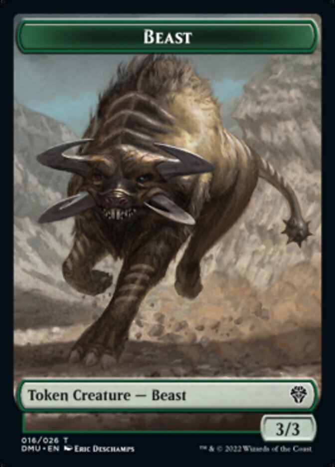 Kavu // Beast Double-sided Token [Dominaria United Commander Tokens] | Mindsight Gaming