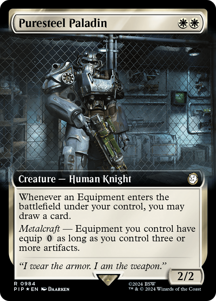 Puresteel Paladin (Extended Art) (Surge Foil) [Fallout] | Mindsight Gaming