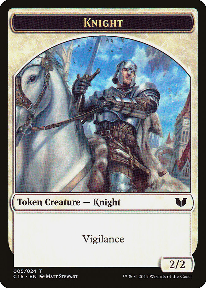 Knight (005) // Spirit (023) Double-Sided Token [Commander 2015 Tokens] | Mindsight Gaming