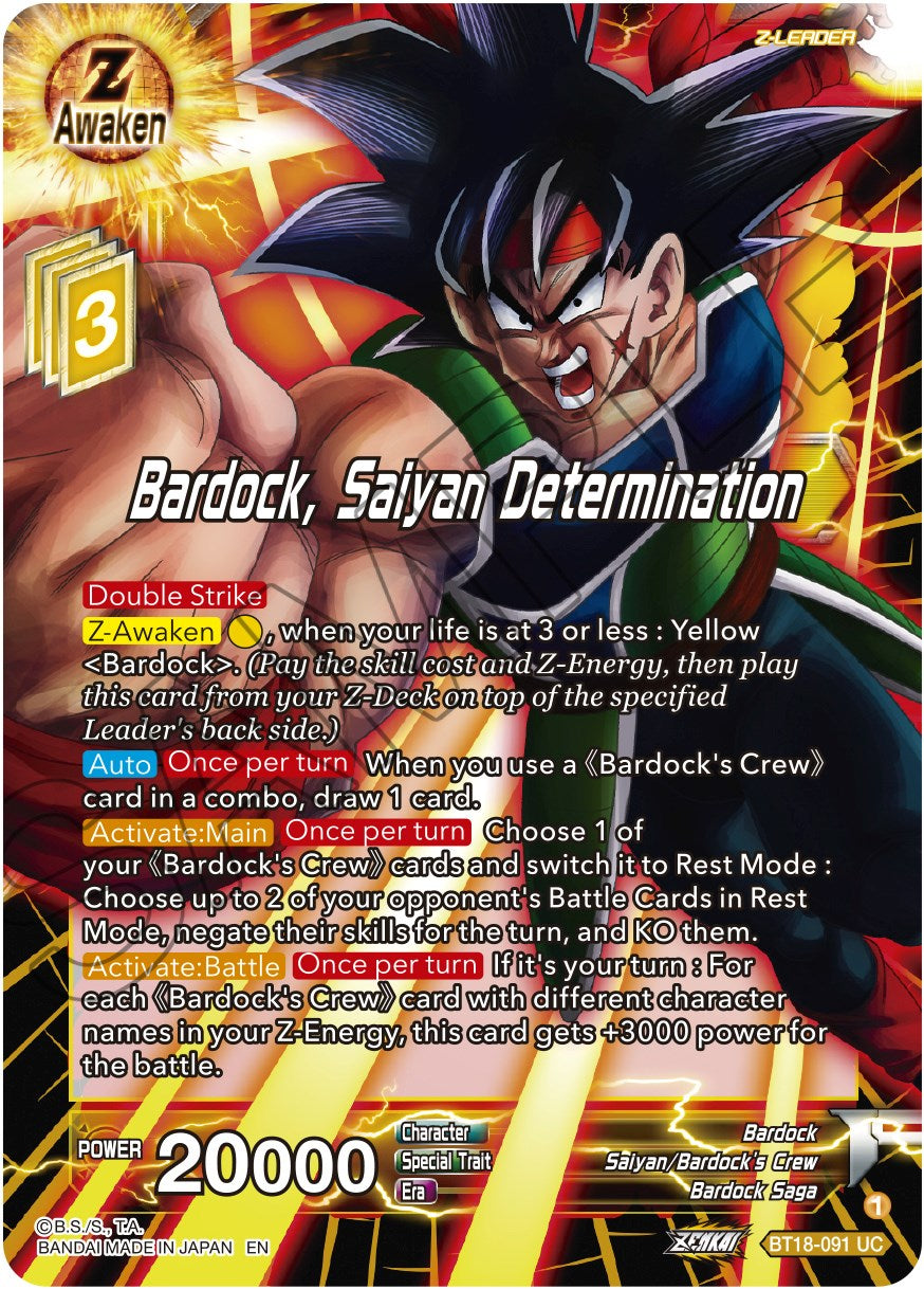 Bardock, Saiyan Determination (BT18-091) [Dawn of the Z-Legends] | Mindsight Gaming