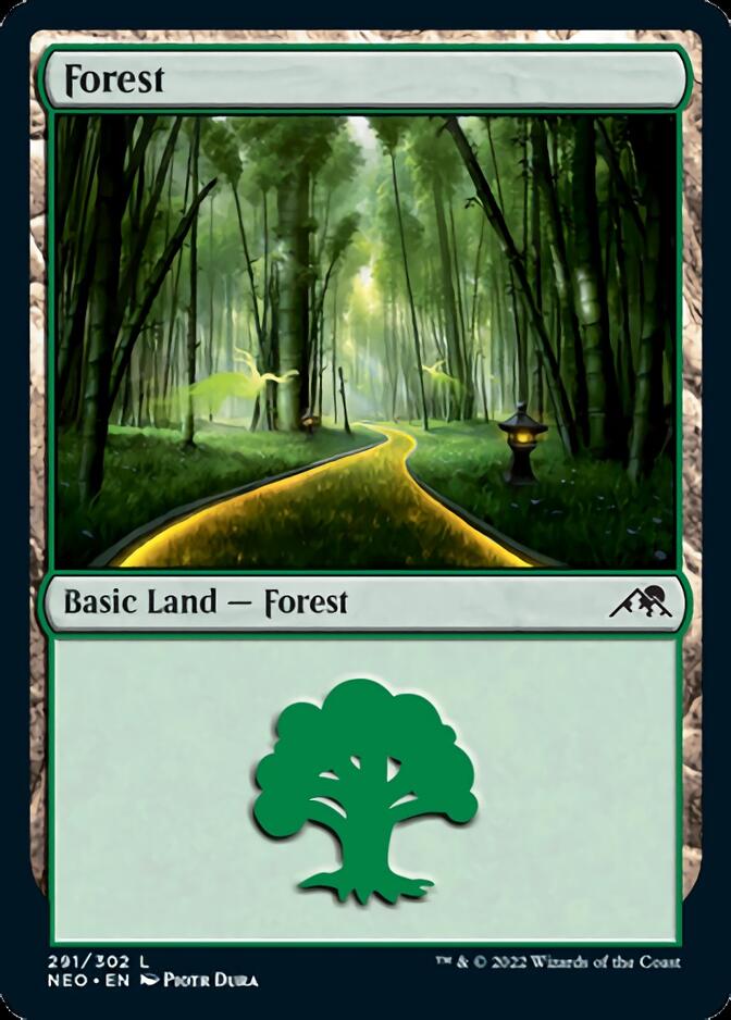 Forest (291) [Kamigawa: Neon Dynasty] | Mindsight Gaming