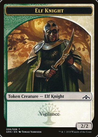 Elf Knight Token [Guilds of Ravnica Tokens] | Mindsight Gaming