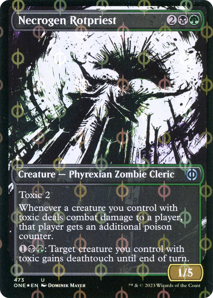 Necrogen Rotpriest (Borderless Ichor Step-and-Compleat Foil) [Phyrexia: All Will Be One] | Mindsight Gaming