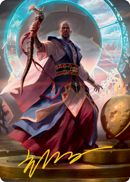 Teferi, Who Slows the Sunset Art Card (Gold-Stamped Signature) [Innistrad: Midnight Hunt Art Series] | Mindsight Gaming