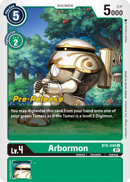 Arbormon [BT6-049] [Double Diamond Pre-Release Cards] | Mindsight Gaming