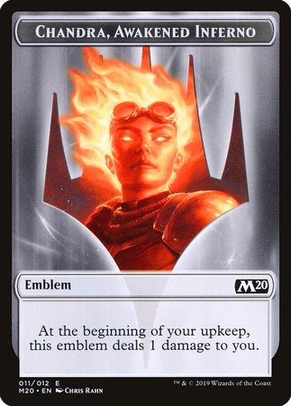 Emblem - Chandra, Awakened Inferno [Core Set 2020 Tokens] | Mindsight Gaming