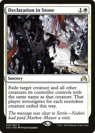 Declaration in Stone [Shadows over Innistrad Promos] | Mindsight Gaming