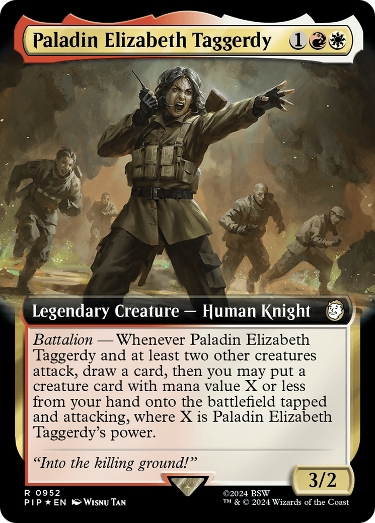 Paladin Elizabeth Taggerdy (Extended Art) (Surge Foil) [Fallout] | Mindsight Gaming