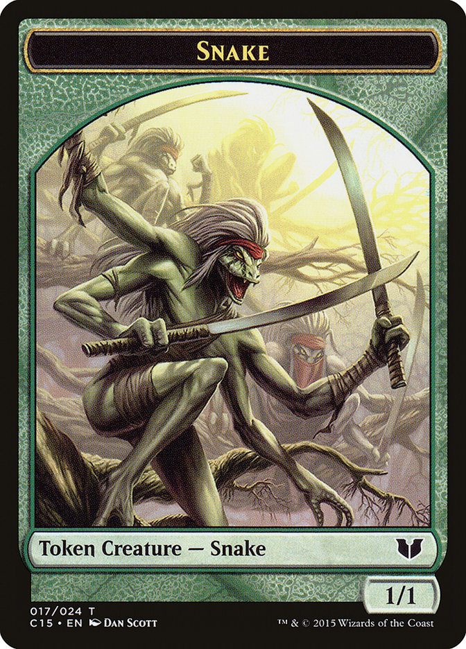 Snake (017) // Saproling Double-Sided Token [Commander 2015 Tokens] | Mindsight Gaming