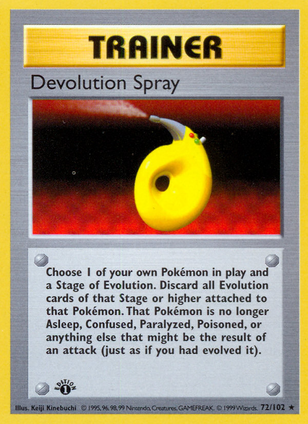 Devolution Spray (72/102) (Shadowless) [Base Set 1st Edition] | Mindsight Gaming