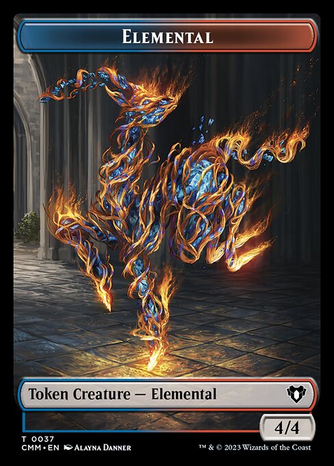 Treasure // Elemental (0037) Double-Sided Token [Commander Masters Tokens] | Mindsight Gaming