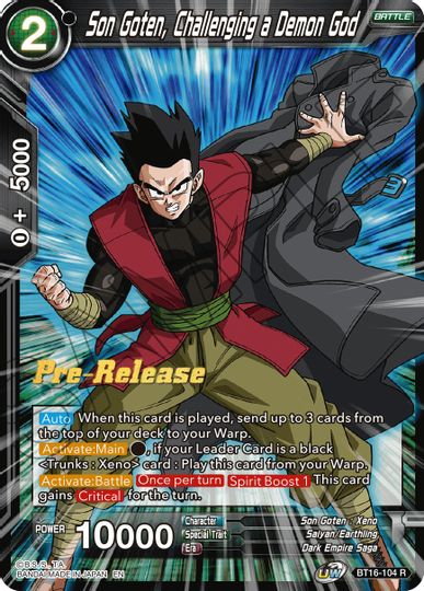 Son Goten, Challenging a Demon God (BT16-104) [Realm of the Gods Prerelease Promos] | Mindsight Gaming