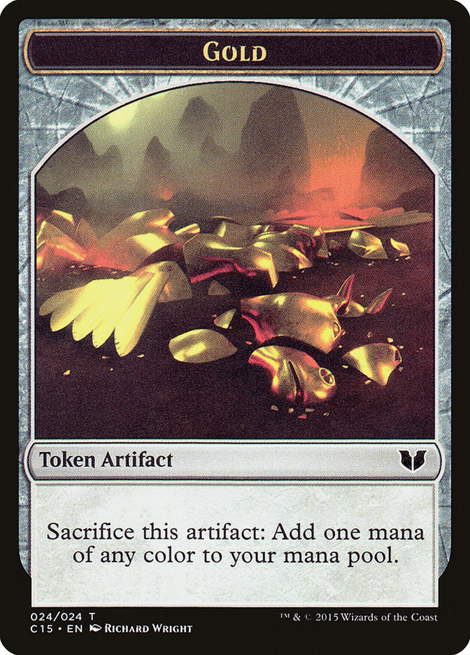 Gold // Knight (005) Double-Sided Token [Commander 2015 Tokens] | Mindsight Gaming