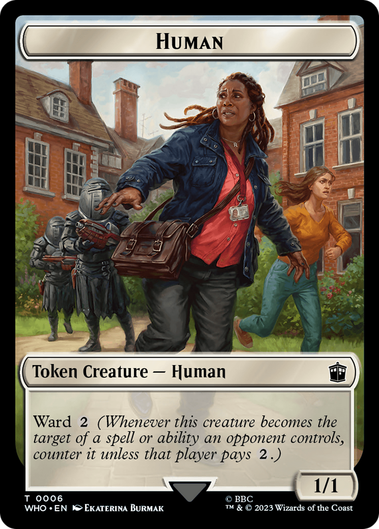 Human (0006) // Alien Salamander Double-Sided Token [Doctor Who Tokens] | Mindsight Gaming