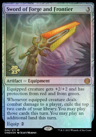 Sword of Forge and Frontier [Phyrexia: All Will Be One Prerelease Promos] | Mindsight Gaming