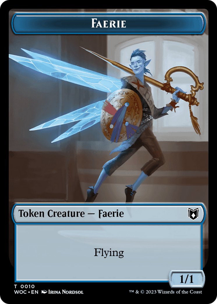 Faerie // Human Double-Sided Token [Wilds of Eldraine Commander Tokens] | Mindsight Gaming