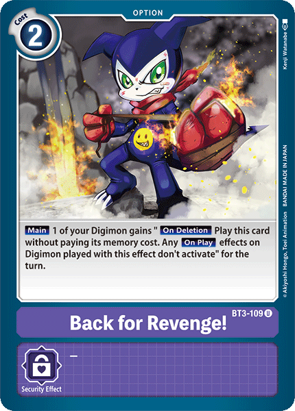 Back for Revenge! [BT3-109] [Release Special Booster Ver.1.0] | Mindsight Gaming