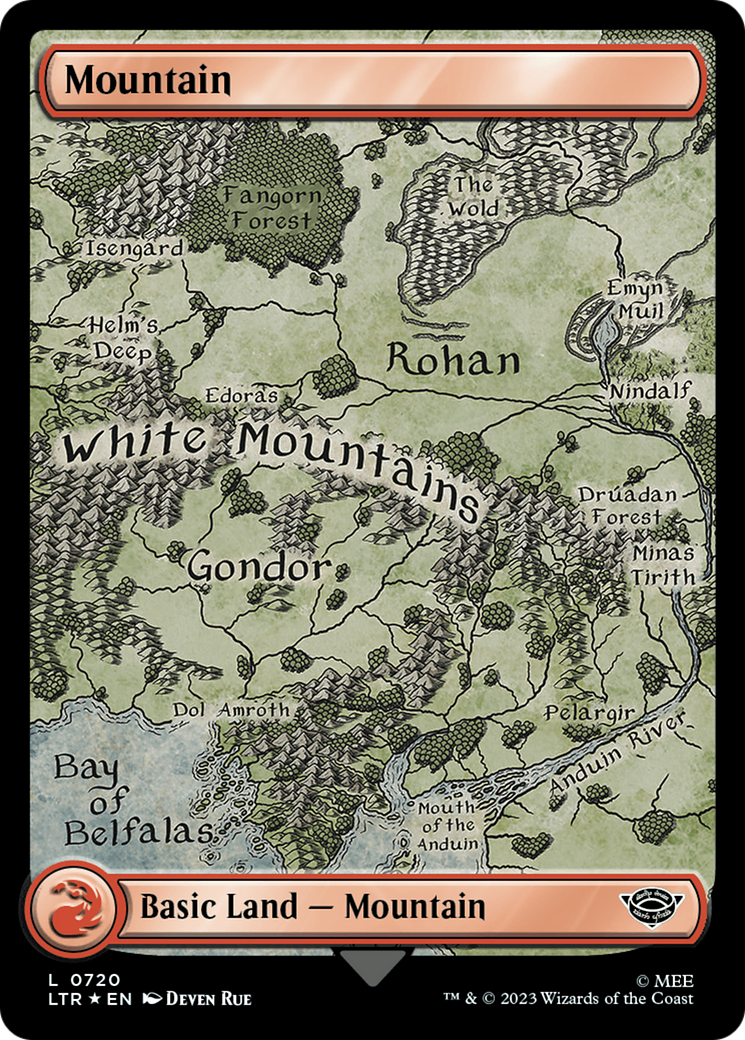 Mountain (720) (Surge Foil) [The Lord of the Rings: Tales of Middle-Earth] | Mindsight Gaming