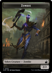 Elf Knight // Zombie Double-Sided Token [Ravnica Remastered Tokens] | Mindsight Gaming