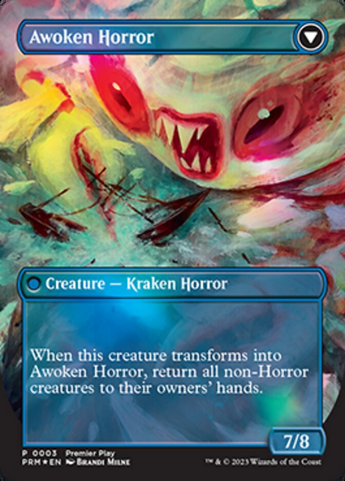 Thing in the Ice // Awoken Horror (Borderless Alternate Art) [Regional Championship Qualifiers 2023] | Mindsight Gaming