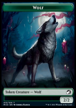 Wolf // Knight Double-sided Token [Innistrad: Midnight Hunt Commander] | Mindsight Gaming