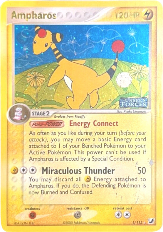 Ampharos (1/115) (Stamped) [EX: Unseen Forces] | Mindsight Gaming
