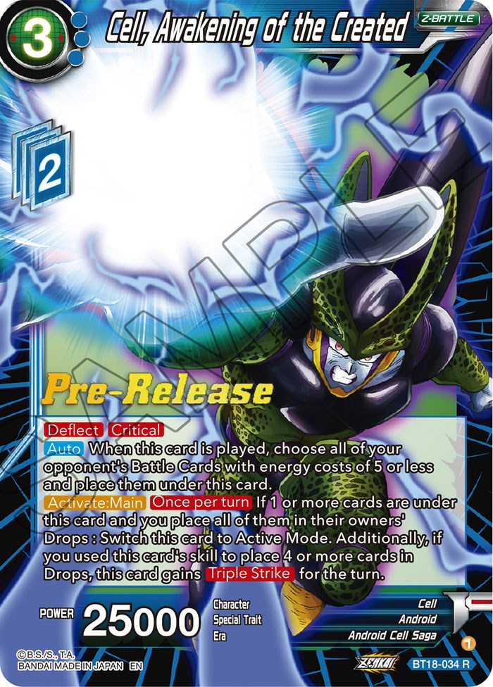 Cell, Awakening of the Created (BT18-034) [Dawn of the Z-Legends Prerelease Promos] | Mindsight Gaming