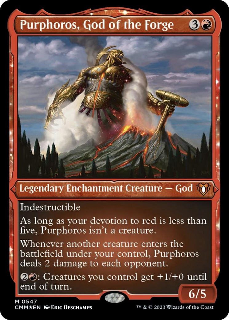 Purphoros, God of the Forge (Foil Etched) [Commander Masters] | Mindsight Gaming