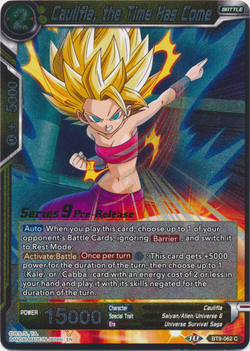 Caulifla, the Time Has Come (BT9-062) [Universal Onslaught Prerelease Promos] | Mindsight Gaming