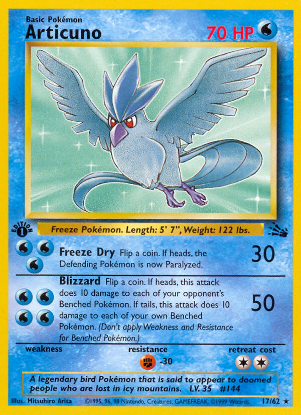 Articuno (17/62) [Fossil 1st Edition] | Mindsight Gaming