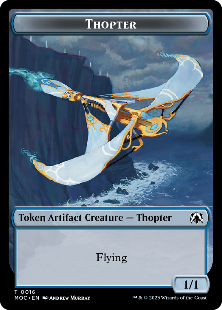 Thopter // Gold Double-Sided Token [March of the Machine Commander Tokens] | Mindsight Gaming
