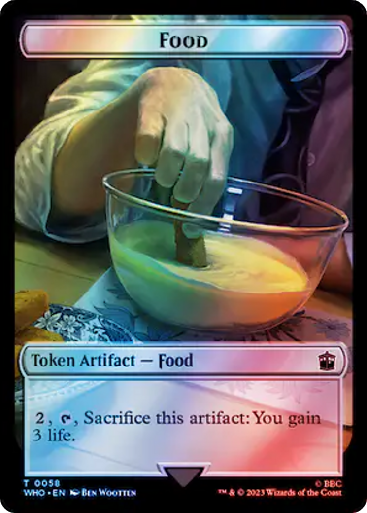Warrior // Food (0058) Double-Sided Token (Surge Foil) [Doctor Who Tokens] | Mindsight Gaming