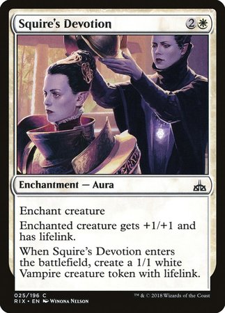 Squire's Devotion [Rivals of Ixalan] | Mindsight Gaming