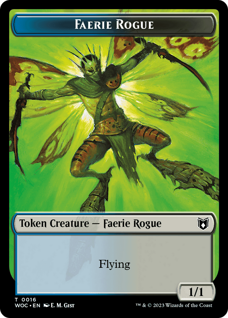 Faerie Rogue // Faerie (0016) Double-Sided Token [Wilds of Eldraine Commander Tokens] | Mindsight Gaming