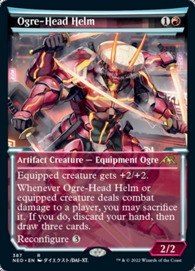 Ogre-Head Helm (Showcase Soft Glow) [Kamigawa: Neon Dynasty] | Mindsight Gaming