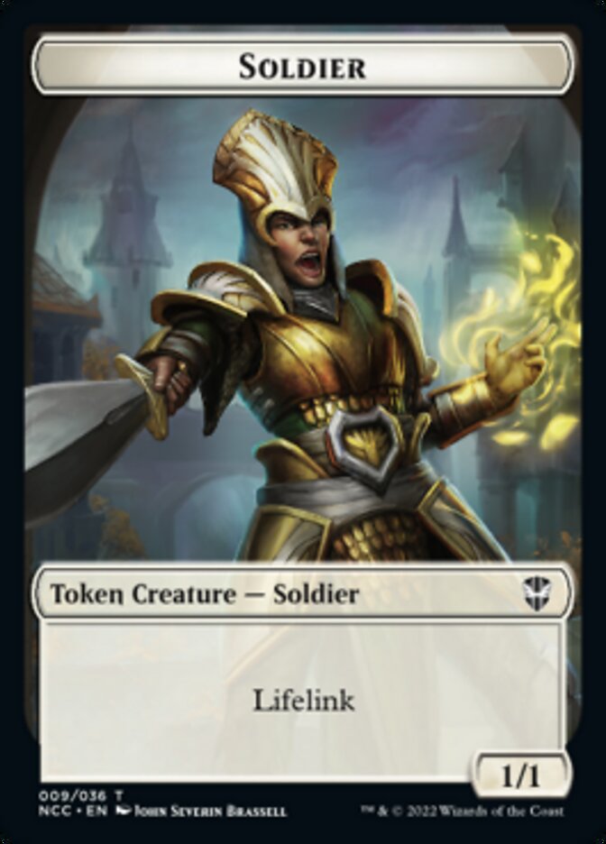 Soldier (09) // Cat Beast Double-sided Token [Streets of New Capenna Commander Tokens] | Mindsight Gaming