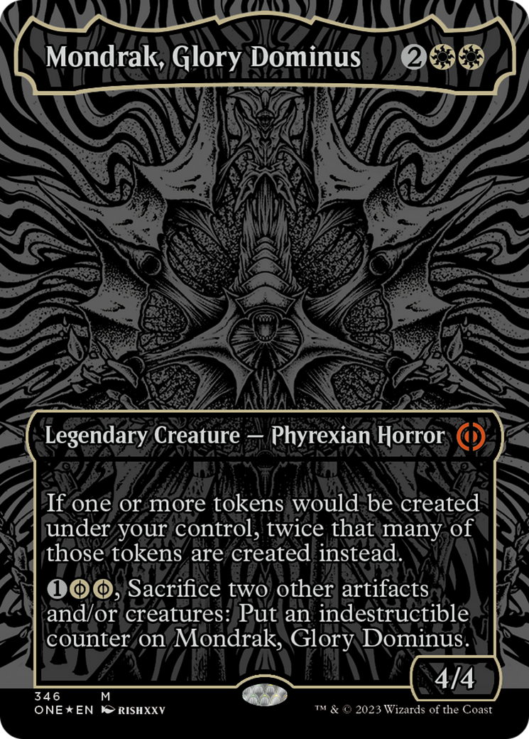 Mondrak, Glory Dominus (Oil Slick Raised Foil) [Phyrexia: All Will Be One] | Mindsight Gaming