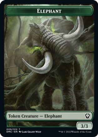 Elephant // Treasure Double-sided Token [Dominaria United Commander Tokens] | Mindsight Gaming